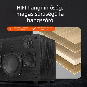 Karaoke all-in-one hangrendszer fa kabinetttel, 5 hangszóró, 50W teljesítmény, Bluetooth 5.0, frekvencia-tartomány 100Hz-20kHz