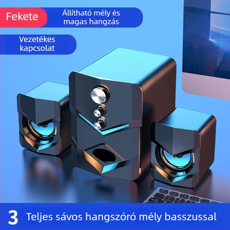 SADA asztali hangszóró PC/Laptophoz Bluetooth-kapcsolattal, 2.1 csatornás mélynyomó