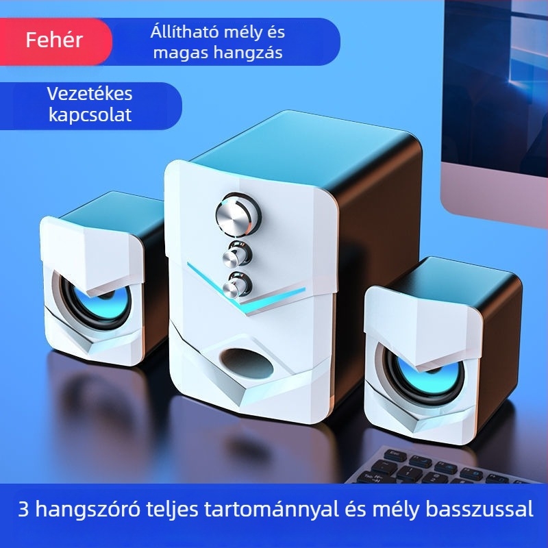 SADA asztali hangszóró PC/Laptophoz Bluetooth-kapcsolattal, 2.1 csatornás mélynyomó