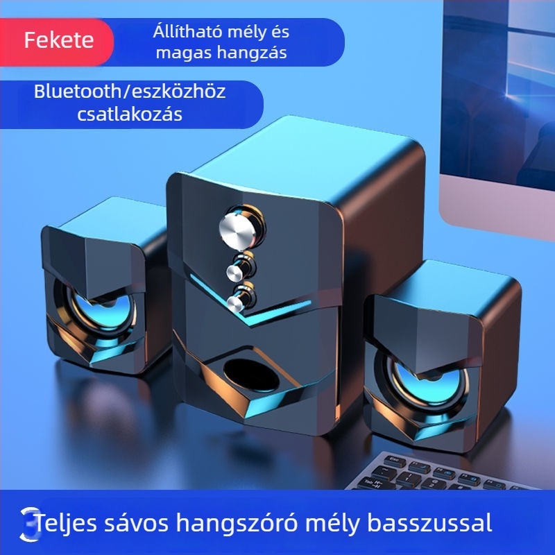 SADA asztali hangszóró PC/Laptophoz Bluetooth-kapcsolattal, 2.1 csatornás mélynyomó