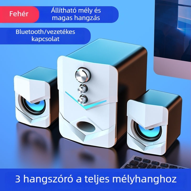 SADA asztali hangszóró PC/Laptophoz Bluetooth-kapcsolattal, 2.1 csatornás mélynyomó