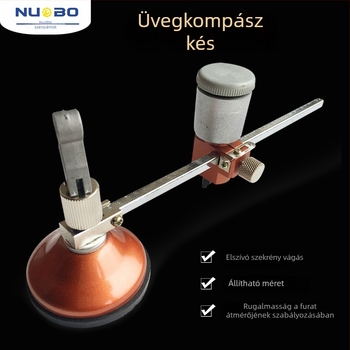 Üveggörbe körző hatszögű olajjal töltött görgővel; kötőanyag: fémötvözet; elektrolis bevonat; súly 0,2 kg