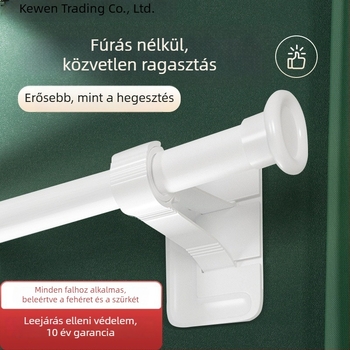 Függönyrú tartó ragasztós szerelés nélkül, fúrás nélkül, fürdőszobához, teleszkópos rúd, márka Kewen, anyag: más, stílus: modern minimalizmus