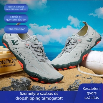 Nyári szabadtéri túracipő és folyóátkeléshez, férfiaknak és nőknek, pároknak, tengerparti vízicipő, gyorsan száradó, csúszásmentes, kopásálló
