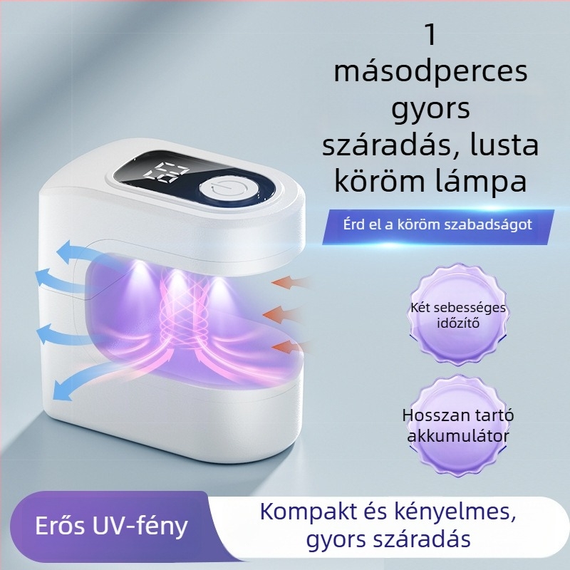 GC-001 LED köröm-szárító lámpa otthoni használatra, körömvágóval és polírozóval