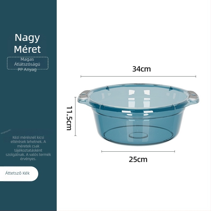 Háztartási műanyag mosóedény, vastagított és tartós, arc- és zöldségmosáshoz (Anyag: Egyéb; Nettó tömeg: 120–150 g; Dobozmennyiség: 60/80 db; Bruttó tömeg: kevesebb, mint 0,5 kg; Piacra kerülés: 2025)
