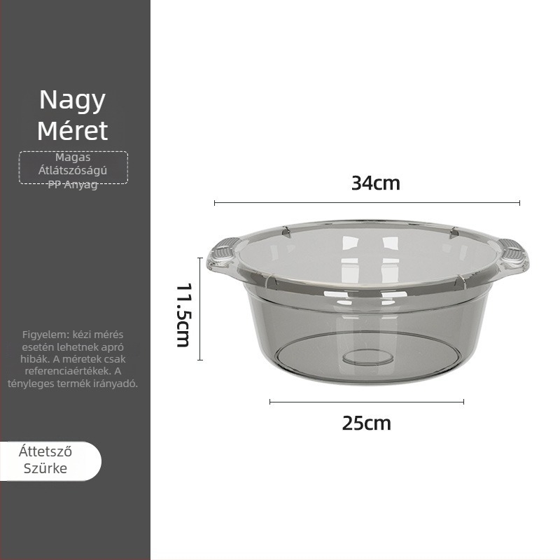 Háztartási műanyag mosóedény, vastagított és tartós, arc- és zöldségmosáshoz (Anyag: Egyéb; Nettó tömeg: 120–150 g; Dobozmennyiség: 60/80 db; Bruttó tömeg: kevesebb, mint 0,5 kg; Piacra kerülés: 2025)