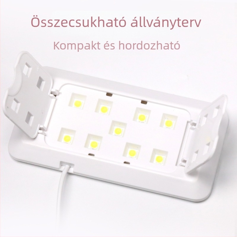 Manikűr lámpa 9 LED-del, kettős fényforrás, 27W, gyorsan száradó zselés lak készülék