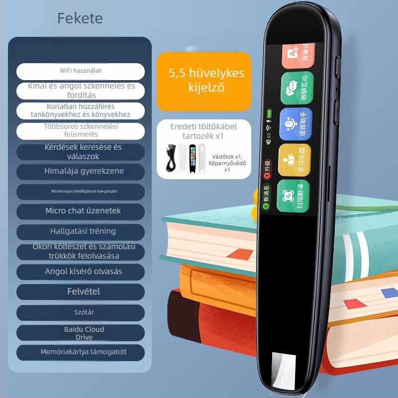 Olvasó toll S4, műanyag tokozás, 5V tápegység, újratölthető lítium akkumulátor