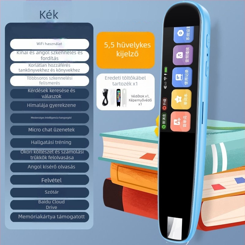 Olvasó toll S4, műanyag tokozás, 5V tápegység, újratölthető lítium akkumulátor