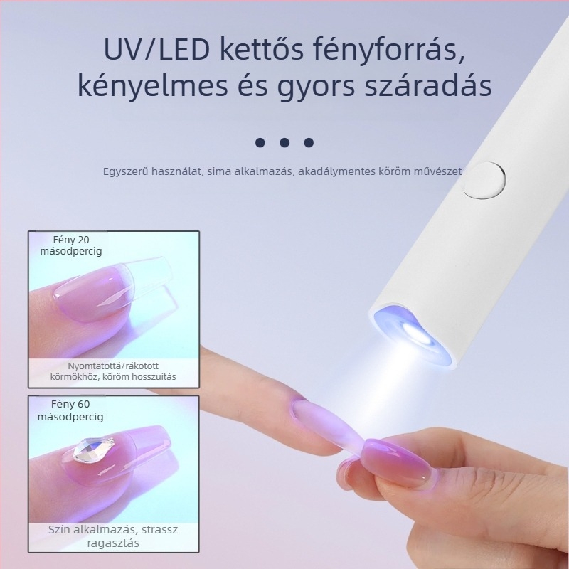 P12 körömlámpa, bár-formájú – 3W, LED-kijelző, hordozható, beépített újratölthető akkumulátorral