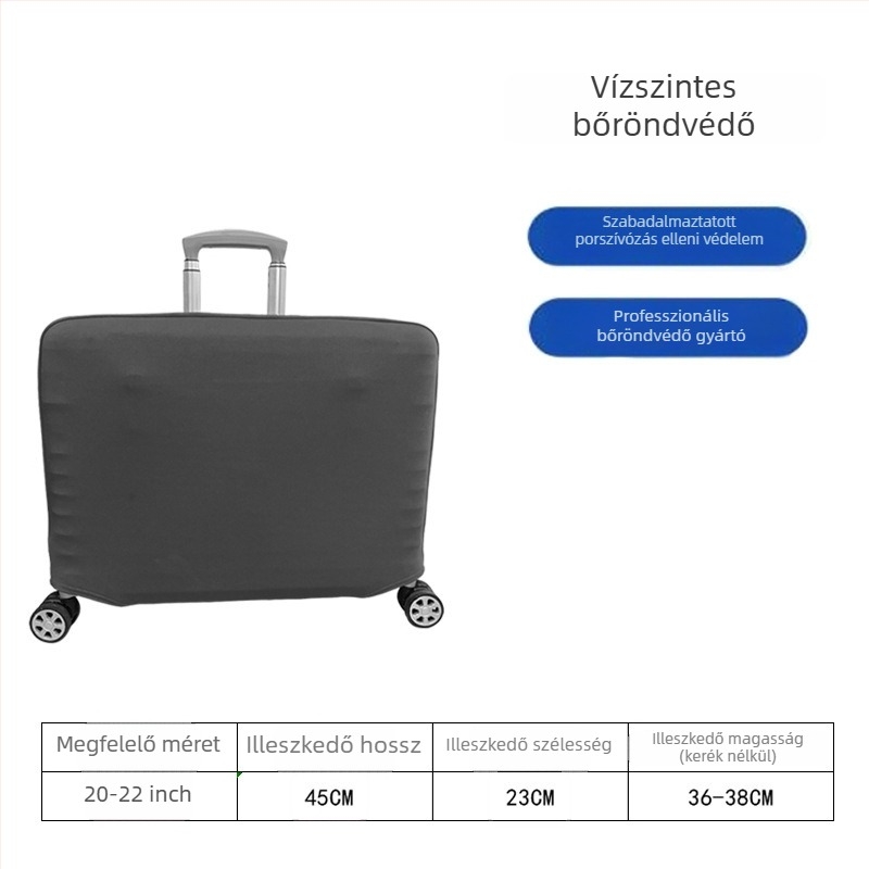Bőröndvédő huzat, rugalmas, poliészter, egyszínű, vágás elleni