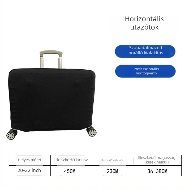 Bőröndvédő huzat, rugalmas, poliészter, egyszínű, vágás elleni