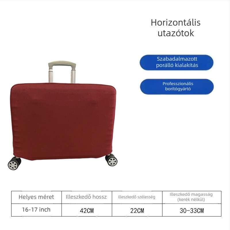 Bőröndvédő huzat, rugalmas, poliészter, egyszínű, vágás elleni