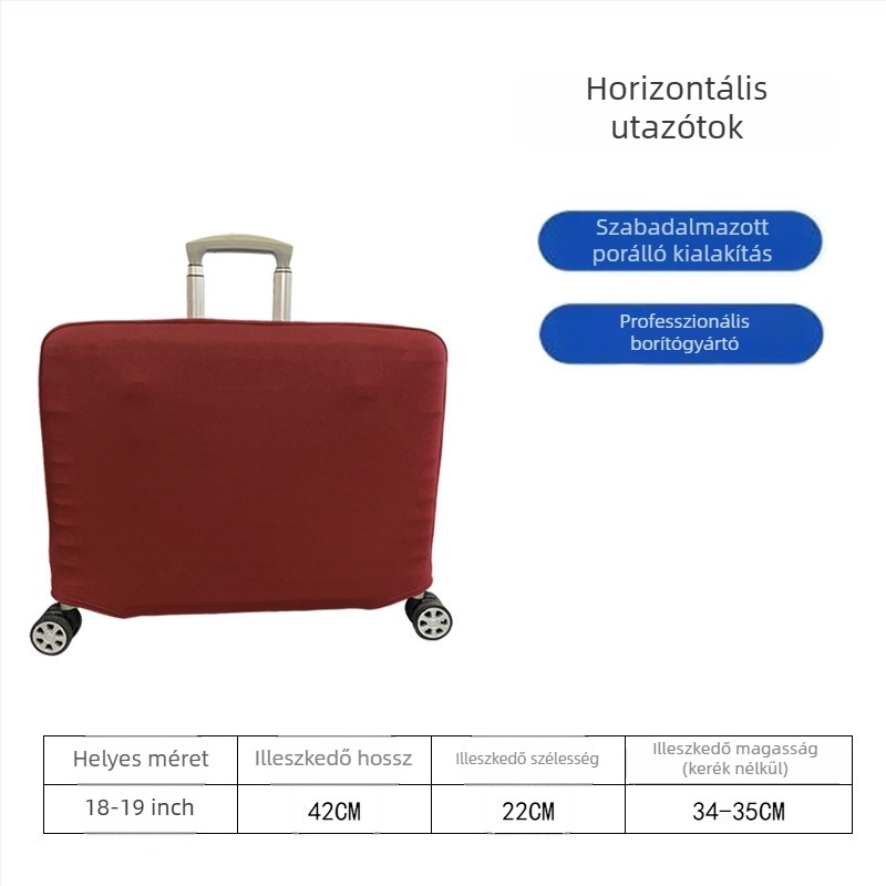 Bőröndvédő huzat, rugalmas, poliészter, egyszínű, vágás elleni