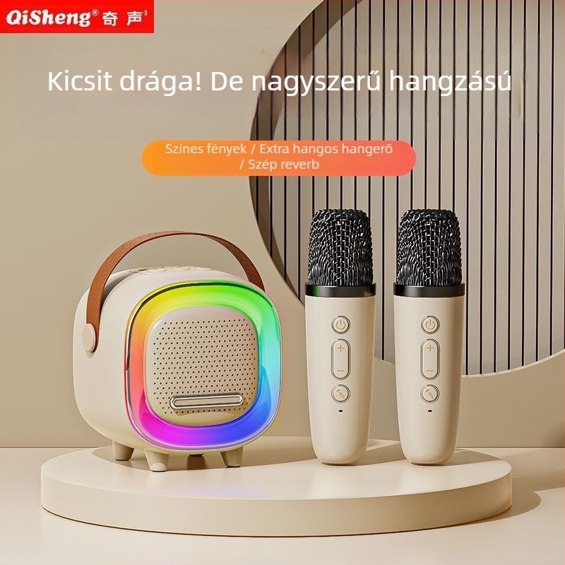 Karaoke Bluetooth hangsugó beépített mikrofonnal — 5W, Bluetooth 5.0, beépített akkumulátor 1200–2000mAh, IPX4 vízálló, 10 m hatótávolság