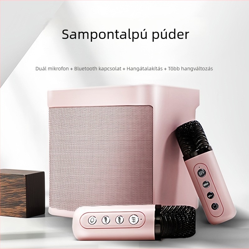 Ys-203 Karaoke készlet: Vezeték nélküli mikrofon és Bluetooth hangfal, asztali all-in-one hordozható, Bluetooth 5.1, 15W, 100Hz-20kHz, működési tartomány 10m, beépített 2000-4000mAh akkumulátor