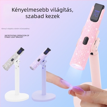 OSANUV J10 mini kézi körömlámpa állvánnyal, 360°-os forgás, újratölthető, díszített gyémántos strasszokkal, Guangzhou eredet
