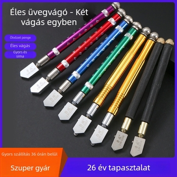 Luwei Kézi Üvegvágó Kés, Gyémántcsúcsú, Görgős Típusú, Üveghez