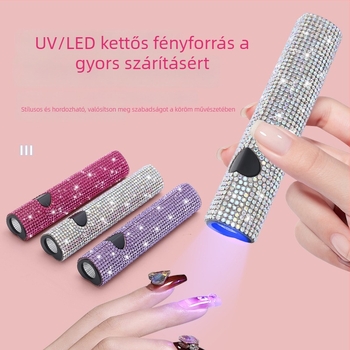 Manikűr LED lámpa – C20 gyémánt stílusú, újratölthető, kézben tartható, gyors száradás