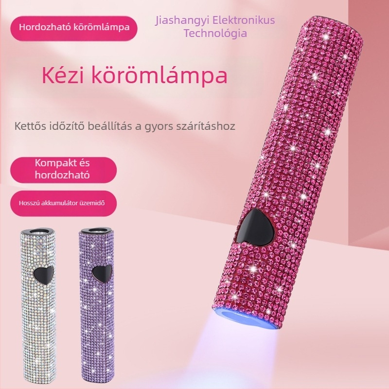 Manikűr LED lámpa – C20 gyémánt stílusú, újratölthető, kézben tartható, gyors száradás