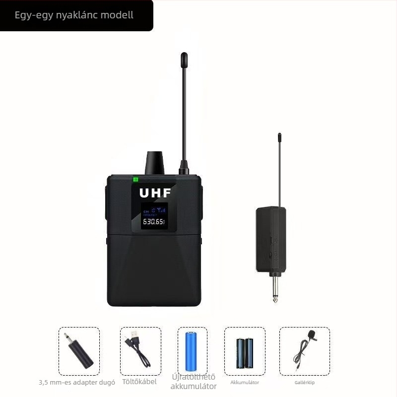 Vezeték nélküli lavalier mikrofon fejre rögzíthető, 2 csatornás rendszer, frekvenciasáv 100 Hz–20 kHz, SNR ≥100 dB
