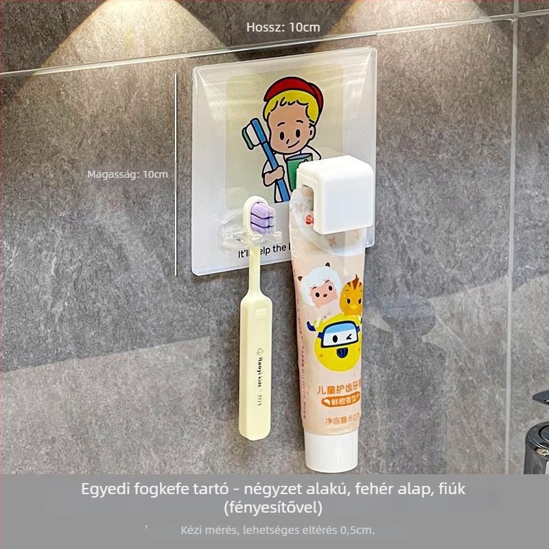 Fogkrém tároló és csipesz, falra szerelhető fürdőszobai kiegészítő, többfunkciós a fogkrémhez és arctisztítóhoz