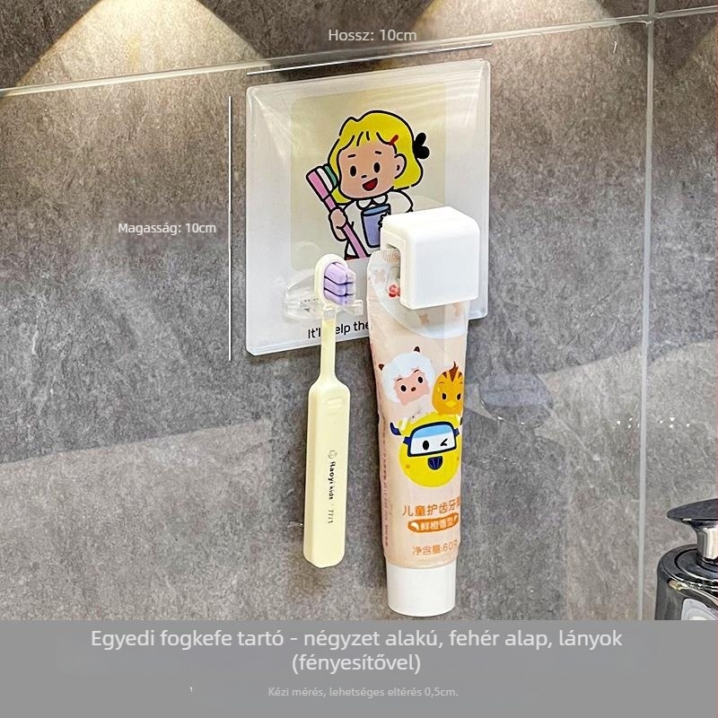 Fogkrém tároló és csipesz, falra szerelhető fürdőszobai kiegészítő, többfunkciós a fogkrémhez és arctisztítóhoz
