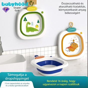 Összecsukható arctisztító tál babáknak és gyerekeknek — hordozható PP/TPE edény, nyomtatott logó, testreszabható