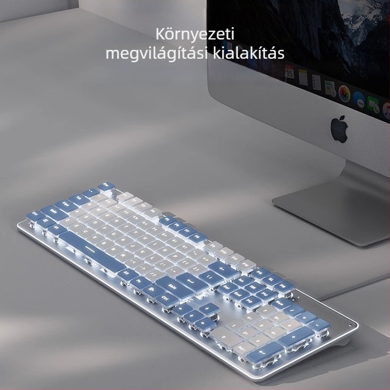 Csendes billentyűzet és egér szett, USB-kábeles, optikai 1600 DPI, háttérvilágítás, ergonómikus, otthon/iroda/játékokra