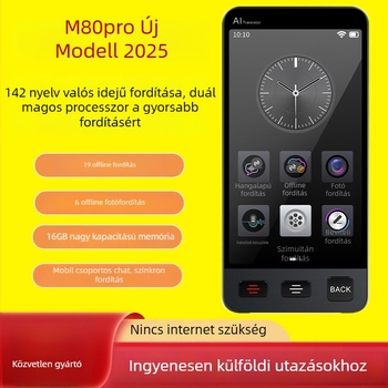 Common Language M80pro Fordító — AI valós idejű fordítás, Android-alapú, Bluetooth, 10 m hatótávolság, érintéses + gombos kezelés
