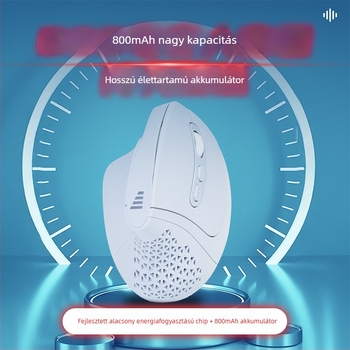 Függőleges vezeték nélküli egér Bluetooth + 2.4G kettős mód, csendes, 5600 DPI, 6 gomb, újratölthető