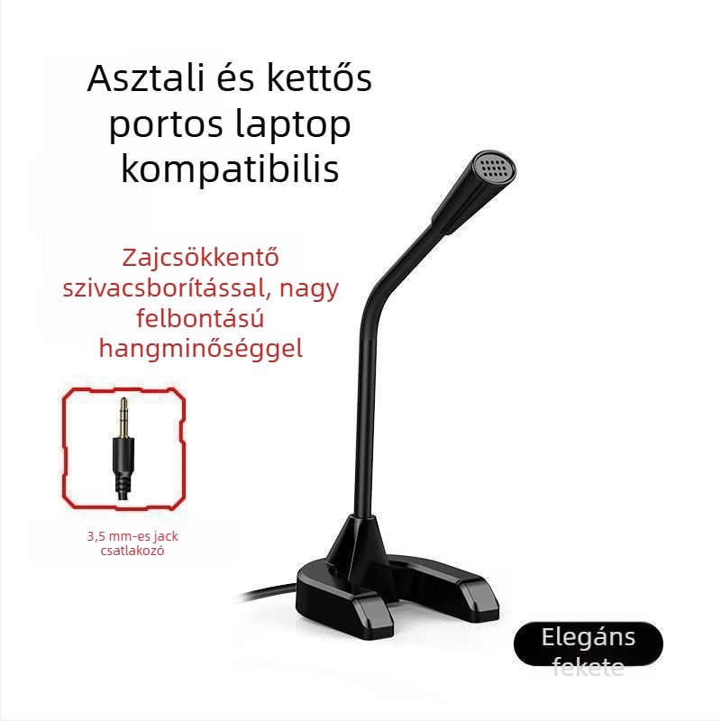Asztali számítógépes mikrofon, otthoni használatra, ideális streamekre, beszélgetéshez, játékokhoz, élő közvetítéshez és felvételhez