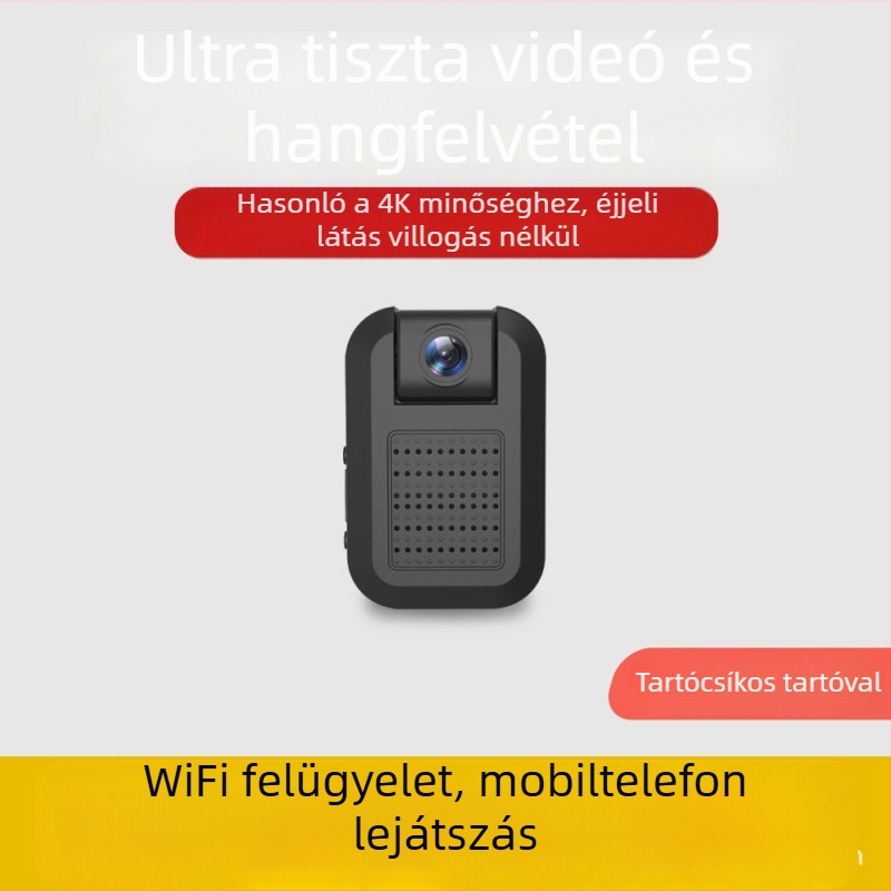 Mini Wi‑Fi kamera otthoni megfigyeléshez, 1080P, széles látószögű lencse, TF-kártya támogatás, éjszakai látás, mozgásérzlelés értesítésekkel