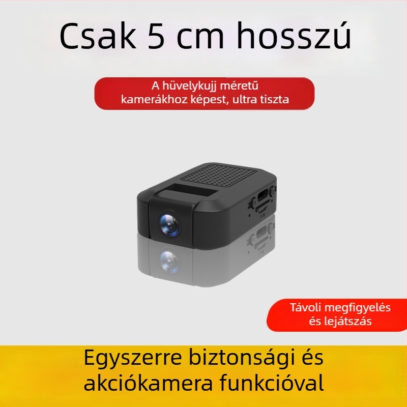 Mini Wi‑Fi kamera otthoni megfigyeléshez, 1080P, széles látószögű lencse, TF-kártya támogatás, éjszakai látás, mozgásérzlelés értesítésekkel