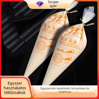 Vastagított egyszer használatos torta dekoráló tasak készlet, élelmiszer-minőségű PE, állati jacquard stílus, tartalmaz dekoráló tippeket, dekoráló tasakokat és dekoráló pisztolyt