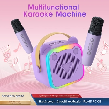 Karaoke Bluetooth K10 hangszóró mikrofonnal, 5W, Bluetooth 5.3, 100Hz–20kHz, beépített 800–1000mAh akkumulátor, 5 m hatótávolság