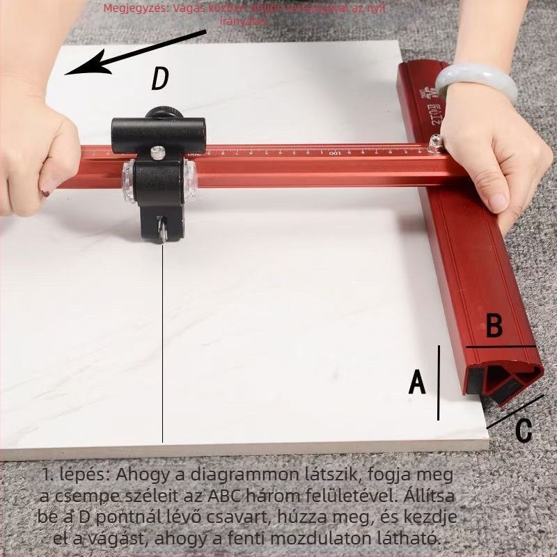 T típusú csempe toló kés, modell Roller Glass Knife, vágóeszköz csempékhez