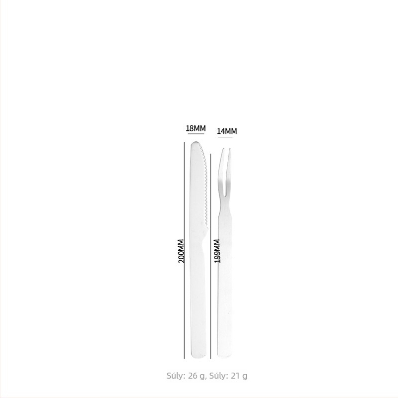 Kültéri grill-kés és villa készlet tölgyfa markolatokkal és rozsdamentes acél pengékkel — tartalmaz húskéset, steak-kést és grillvillákat, modern minimalista stílusban