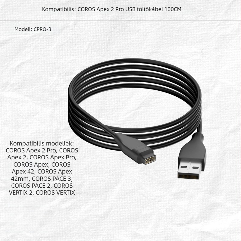 Type-C töltőkábel COROS Pace 2, Pace 3, Pro 1 és Apex Pro – Star Technology