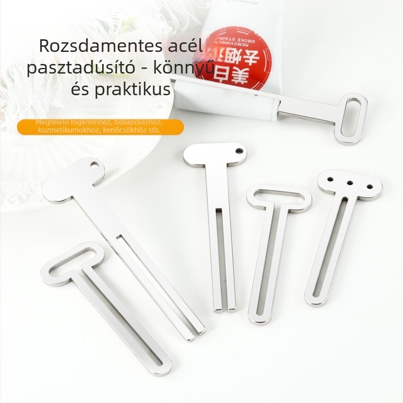 Rozsdamentes acélból készült kézi nyomó fogkrémhez és kézkrémhez, multifunkcionális