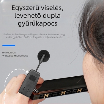 Hangszer-pickup mikrofon – beépített akkumulátor 300–500 mAh; frekvencia-válasz 100 Hz–20 kHz; SNR ≥70 dB; üzemidő >12 óra; tápfeszültség 5 V