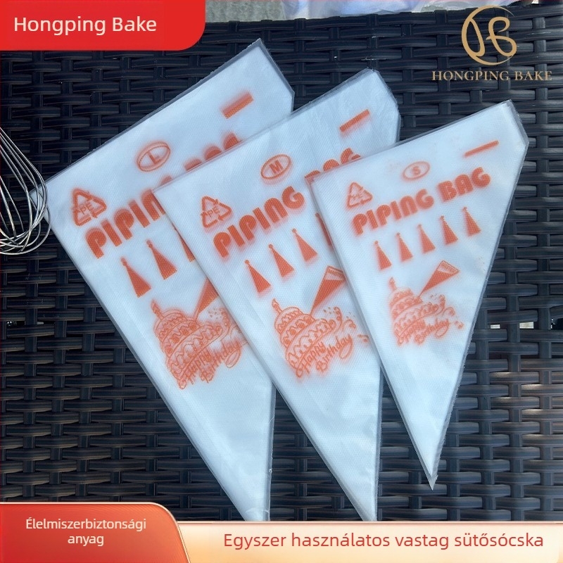 Hongping PET egyszer használatos díszítő tasak, 100 darabos készlet, élelmiszer-dekorációhoz