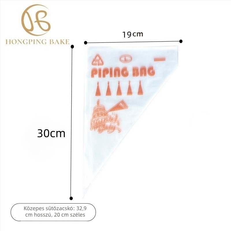 Hongping PET egyszer használatos díszítő tasak, 100 darabos készlet, élelmiszer-dekorációhoz