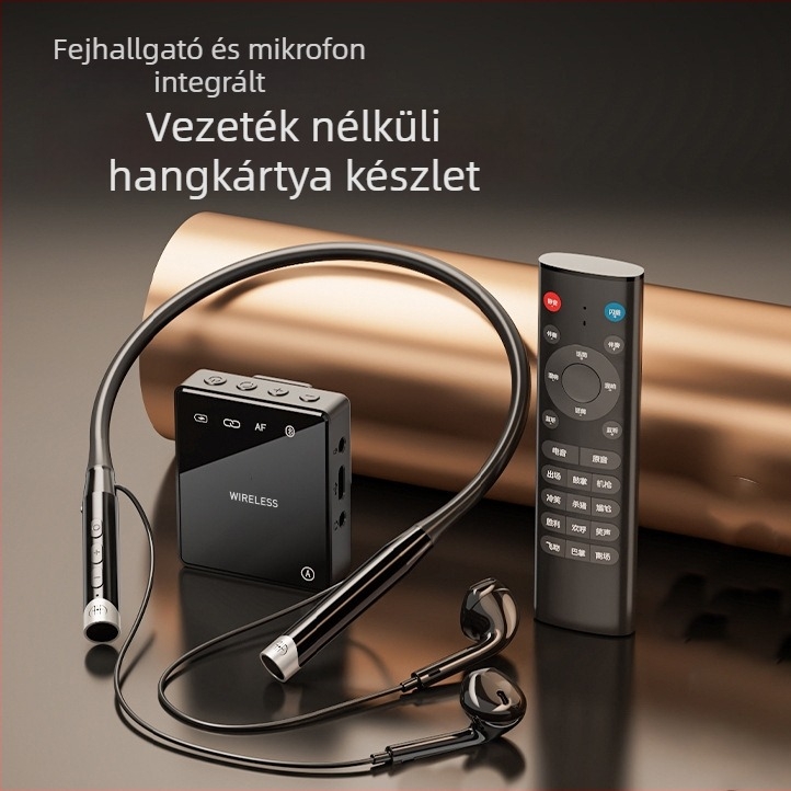 Élő közvetítésre szánt hangkártya integrált Bluetooth fejhallgatóval és intelligens zajcsökkentéssel - Modell T9P, Bluetooth 5.3, 20Hz-20kHz, SNR ≥70dB, üzemidő 6-8h
