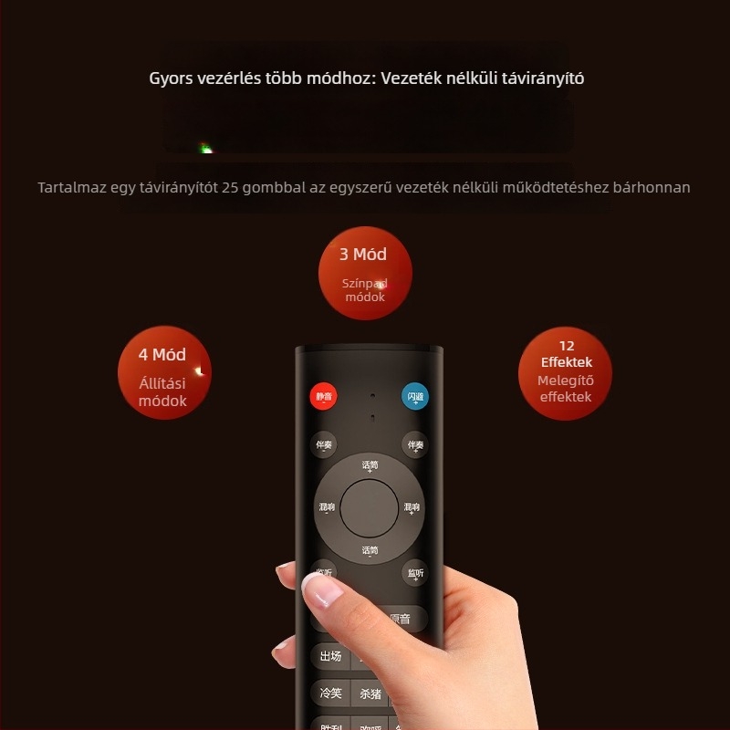 Élő közvetítésre szánt hangkártya integrált Bluetooth fejhallgatóval és intelligens zajcsökkentéssel - Modell T9P, Bluetooth 5.3, 20Hz-20kHz, SNR ≥70dB, üzemidő 6-8h