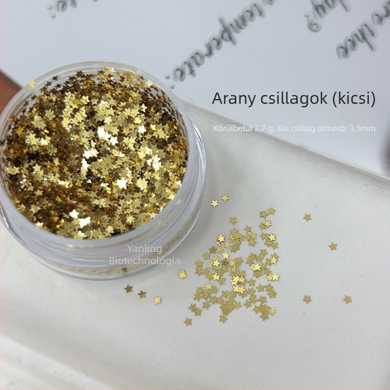 Manikűr ékszerek - Ötágú csillag alakú csillámok, egyszerű stílus; Márka Swallowling; Anyag: Sequins; Mintázat: Csillagok.