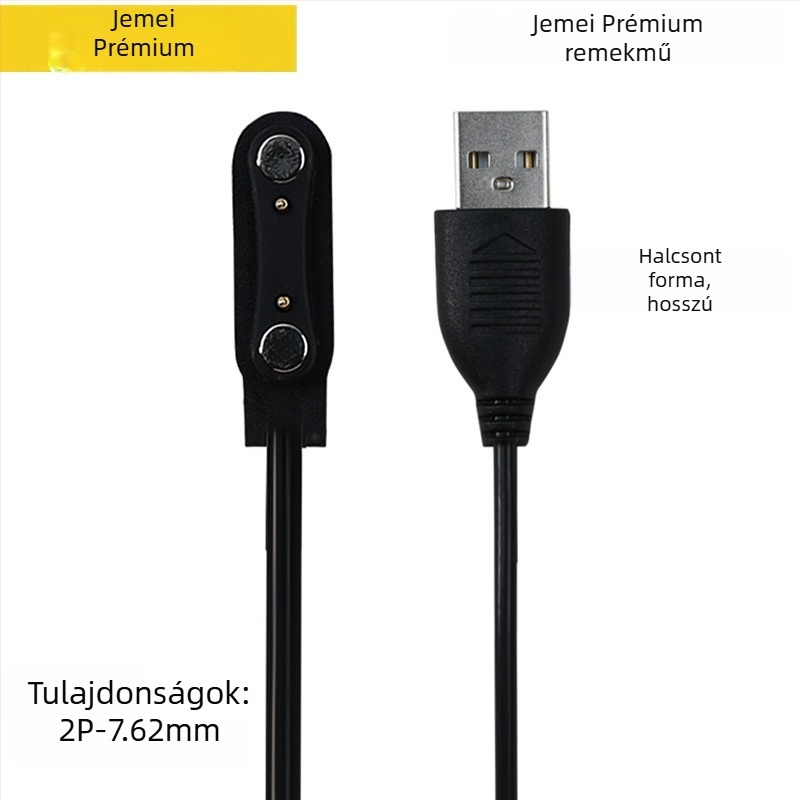 Mágneses USB töltőkábel okosórához 2-pontos csatlakozóval és védőpanellel, modell JMYP-7.62, AMYNIKEER