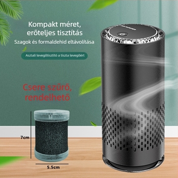 Autós légtisztító negatív ionokkal, formaldehid eltávolítás, PM2.5 szűrés, USB tápegység