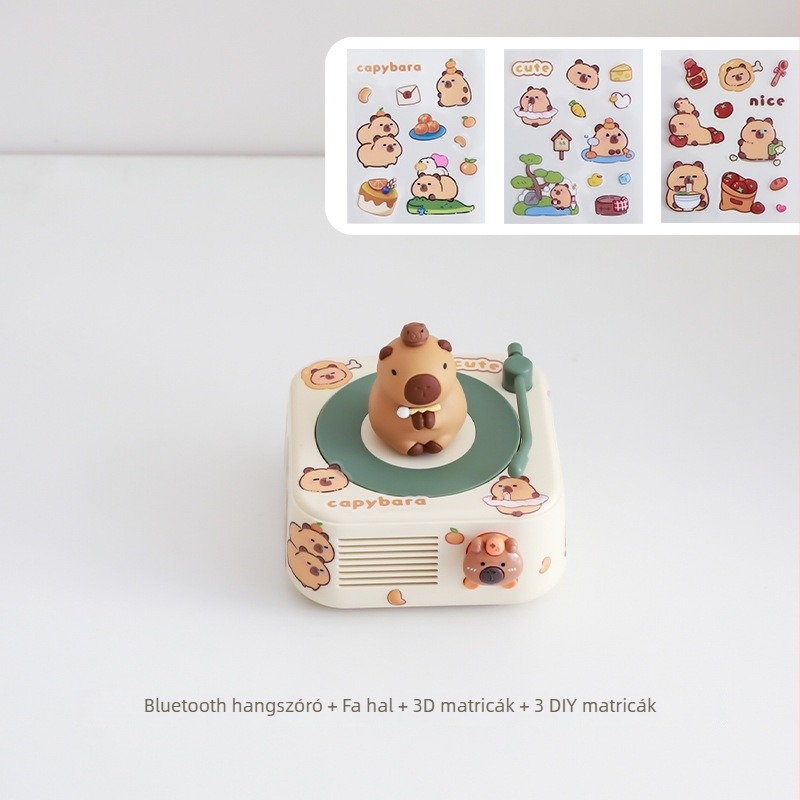 Capybara Bluetooth karikatúra hangszóró kártya slotkal - 5W, Bluetooth 5.3, 1000–1200 mAh, 60 Hz–15 kHz
